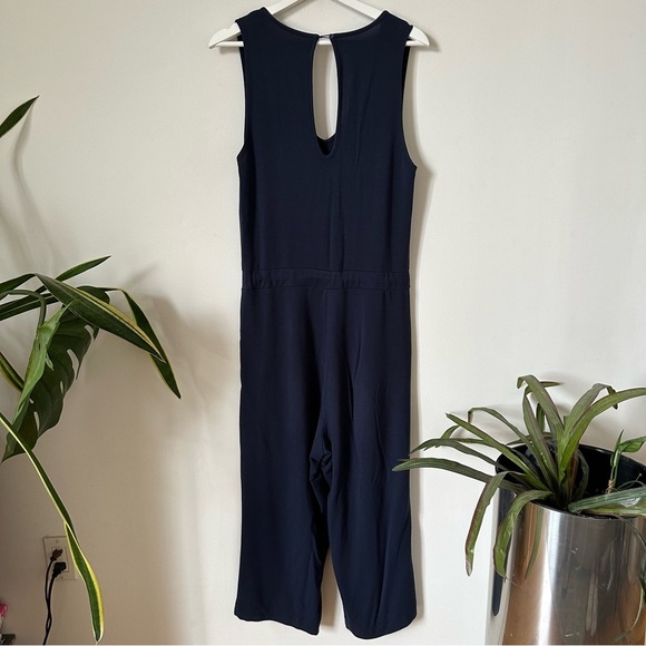 Quince French Terry Modal Sleeveless V Neck Jumpsuit in Navy Size M - Picture 4 of 8